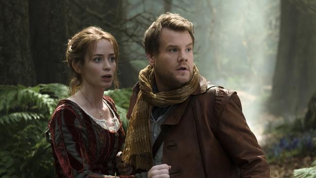 Blunt force ... Emily Blunt and James Corden in Into the Woods.