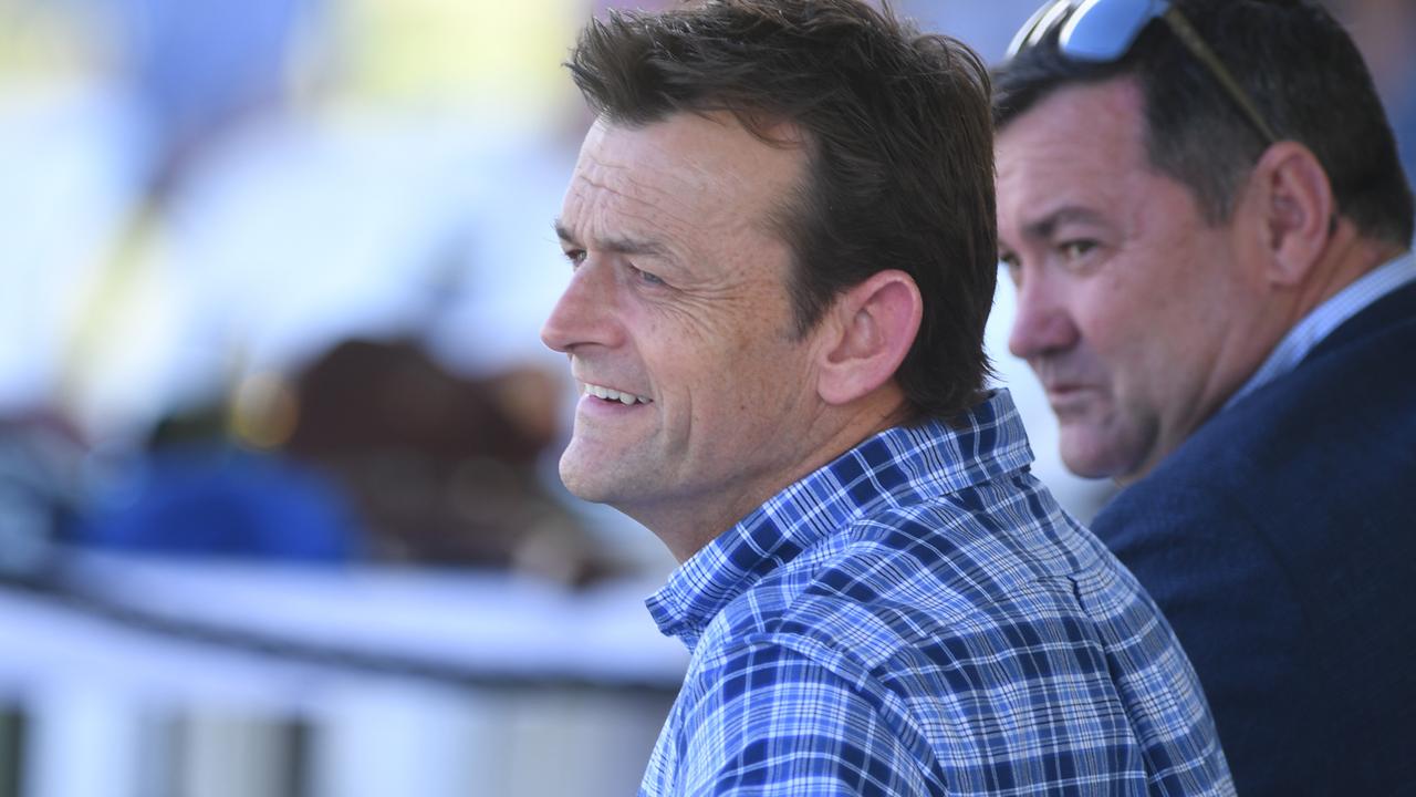 Adam Gilchrist at the memorial service for Andrew Symonds. Picture: Evan Morgan