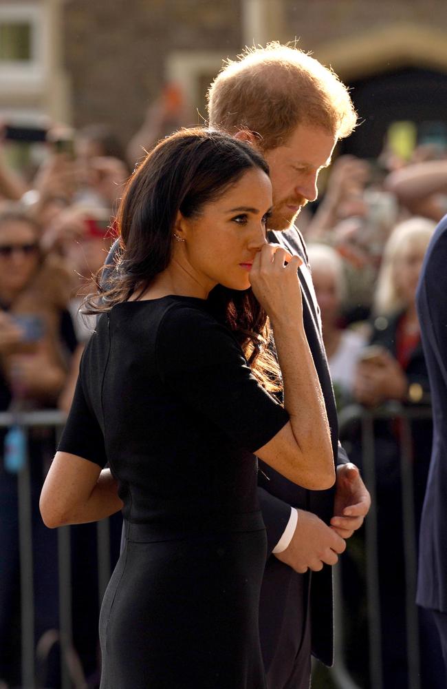 Wife Meghan was by his side. Picture: Kirsty O'Connor – WPA Pool/Getty Images