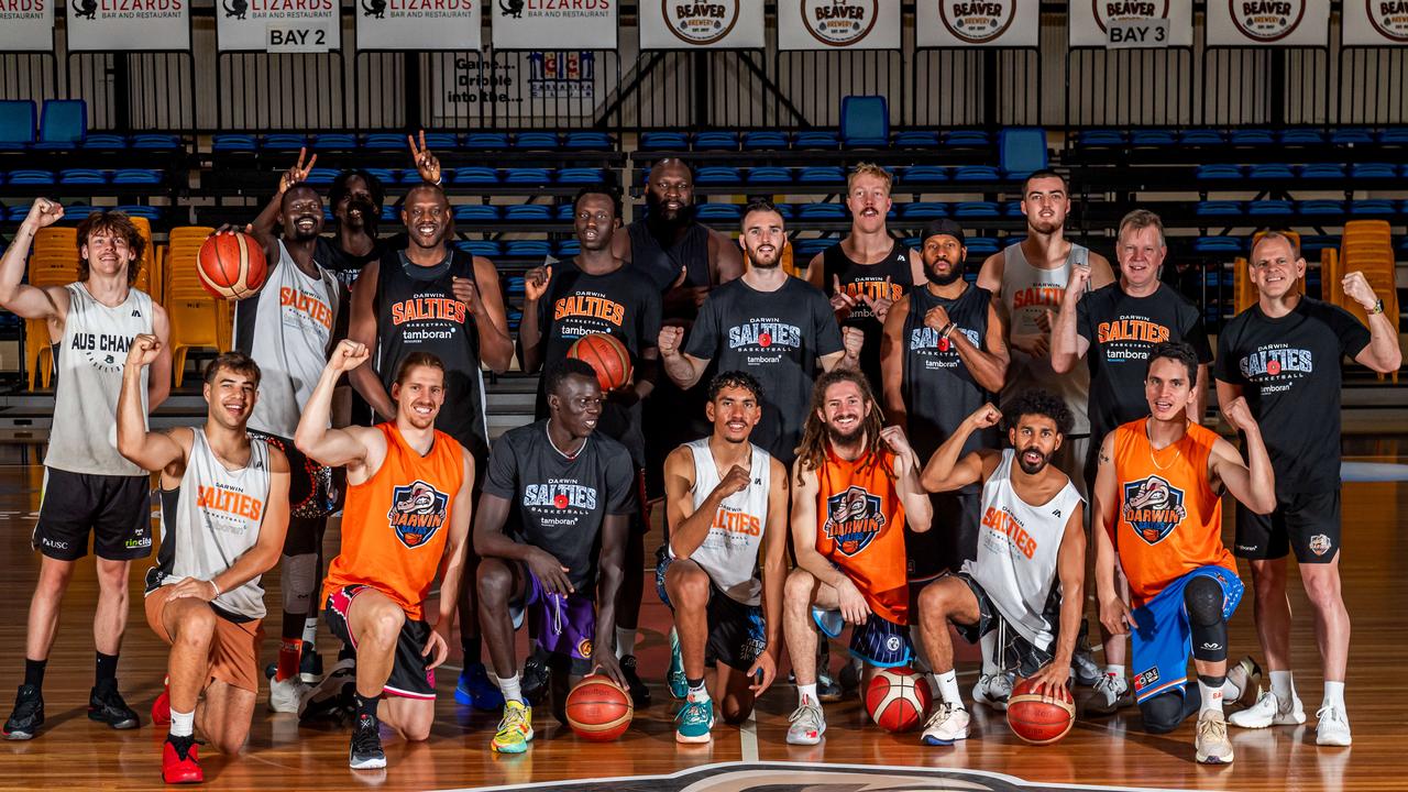 The Darwin Salties ahead of their first ever NBL1 North home semi-final. Picture: Pema Tamang Pakhrin