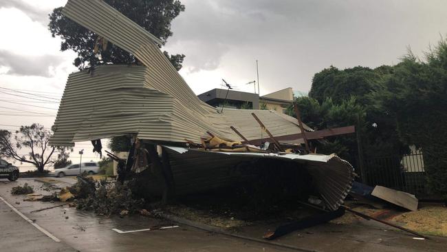 Strong winds have torn the roof off this beachside property at Aspendale. Picture: Supplied