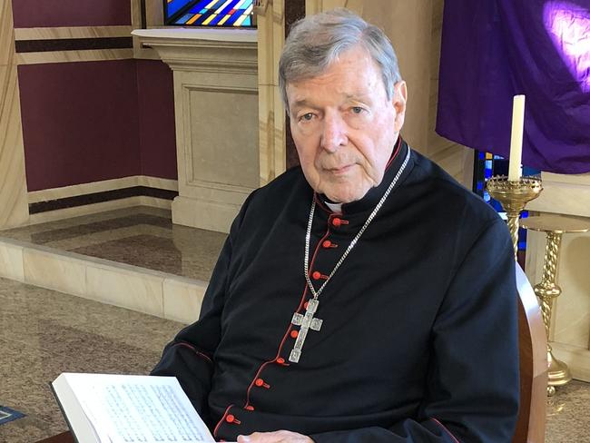 EXCLUSIVE for The Australian ONLY. Cardinal George Pell on Good Friday in the chapel of Sydney's Good Shepherd Seminary in Homebush.