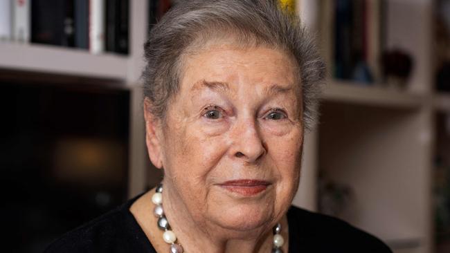 Holocaust survivor Barbara Wojnarowska-Gautier, 84 who was born in Warsaw on January 17, 1941, poses at her home in Warsaw on January 9, 2025. Barbara Wojnarowska-Gautier and her parents was deported to Auschwitz extermination camp on August 12, 1944 together with a group of civilians from Warsaw sent to the camp after the beginning of the Warsaw Uprising. There she was subjected to Dr Mengele's experiments. She was liberated with her mother by Soviet army on January 27, 1945. Shortly afterwards, they got lost with each other at the Red Cross reception centre. Her mother only managed to find her in an orphanage 4 years later. After the war, she moved to France, graduated in law from the Sorbonne and worked at the UN for the High Commissioner for Political Refugees. She has a daughter and two granddaughters. (Photo by Wojtek RADWANSKI / AFP)