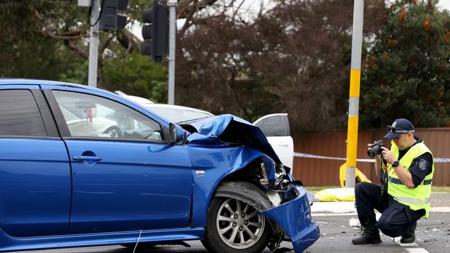 Police responded to what they initially thought was a regulation two-car accident. Picture: NewsWire / Damian Shaw.