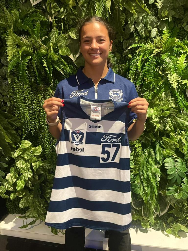 Mekah Morrissy has been named to Geelong's VFLW squad. Picture: Newtown &amp; Chilwell FNC/Facebook