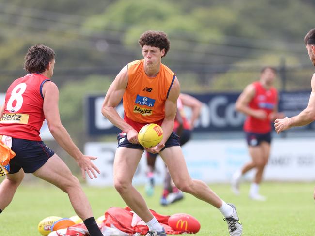 MELBOURNE, AUSTRALIA -  DECEMBER 20 2023  Kyah Farris-White of The Melbourne Demons trains at Stribling reserve in Lorne. Picture: Brendan Beckett