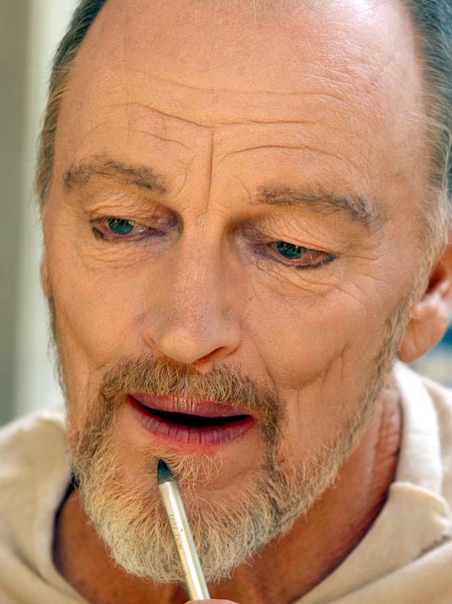 Actor and playwright John Bell in make-up for the Bell Shakespeare company's production of King Lear at the Opera House in Sydney.