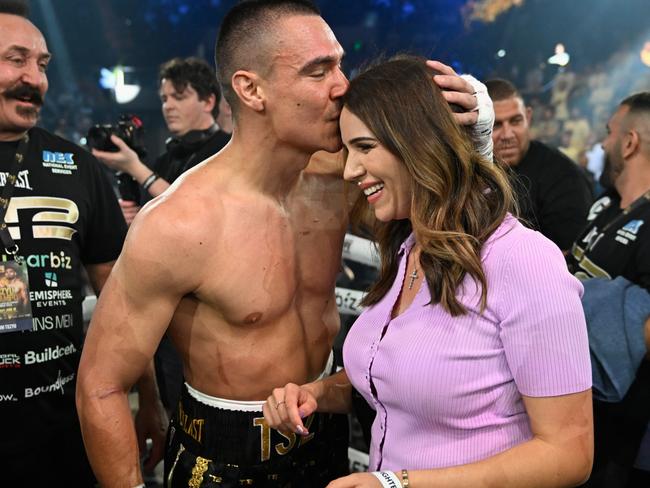 Tszyu’s time away from home allows fiance Alexandra Constantine to be her ‘own person’. Picture: Matt Roberts/mattrimages.com.au/No Limit Boxing