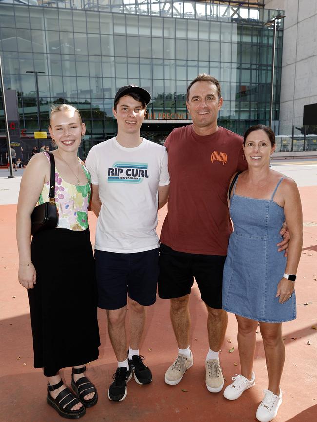 Sophie, Ashton, Brendon and Tania Ferns at the Ed Sheeran concert at Suncorp Stadium. Picture: Josh Woning