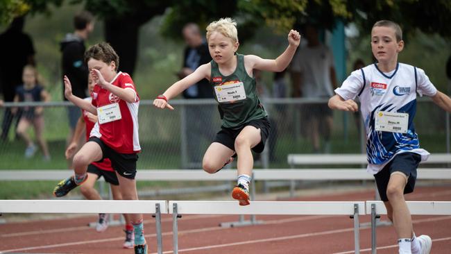 Provisions have been put in place to make sure this weekend’s Little Athletics state titles is held despite the heat. Picture: Brad Fleet