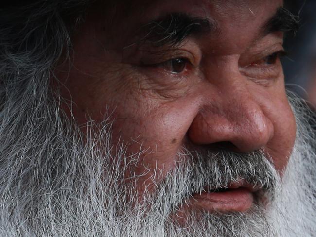 Patrick Dodson and Kirstie Parker co-chair National Congress, Indigenous leaders speak to media after meeting with Prime Minister Tony Abbott and Opposition Leader Bill Shorten at HC Coombs Centre. The group discussed a referendum on Aboriginal recognition in the constitution. Pic - Britta Campion