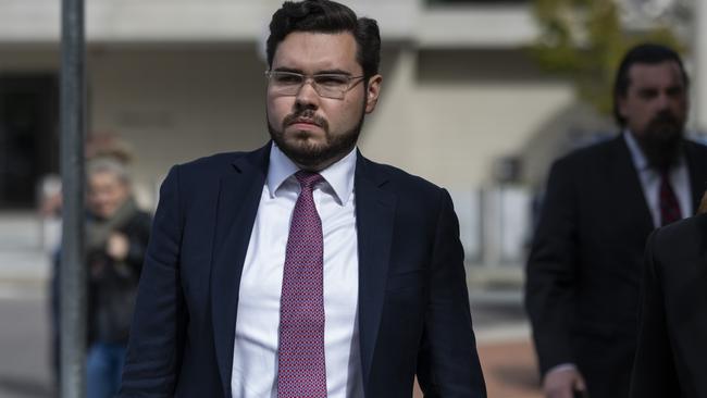 Bruce Lehrmann leaves the ACT Magistrates Court. Picture: Getty Images