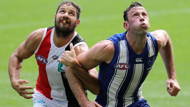 A rejuvenated Todd Goldstein says he is feeling as fresh as ever at the Roos. Picture: Michael Klein