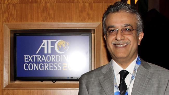 KUALA LUMPUR, MALAYSIA - MAY 02: Sheikh Salman Bin Ebrahim Al Khalifa of Bahrain poses after he was elected as the 11th President of the Asian Football Confederation during the 2013 AFC Congress at the Mandarin Oriental Hotel on May 2, 2013 in Kuala Lumpur, Malaysia. (Photo by Stanley Chou/Getty Images)