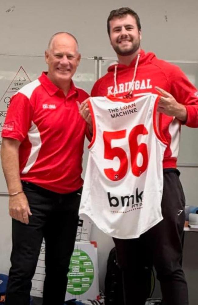 Nathan Burke with Branden Fillis. Picture: Facebook