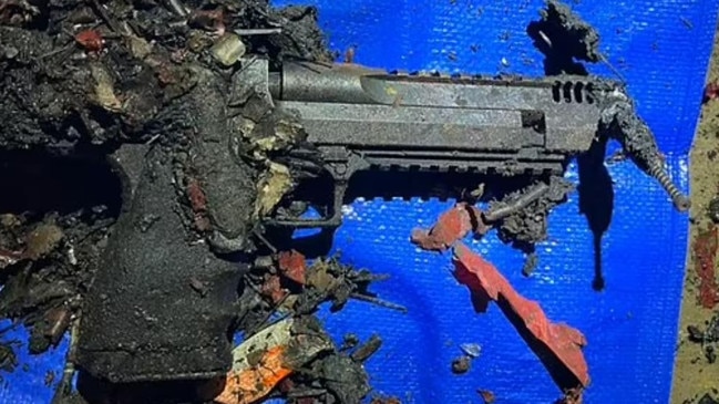 A gun found in the vehicle.