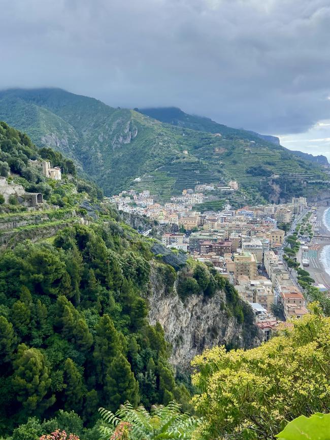 Looking towrads Miori from the Lemon path (Sentiero dei Limoni), Minori, Italy. Photo: Christine Middap