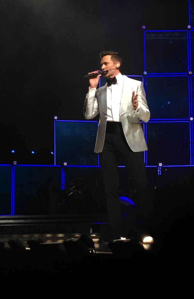 Hugh Jackman performs on stage during The Man. The Music. The Show at the Adelaide Entertainment Centre. Picture: Patrick McDonald