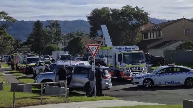 Multiple police teams were on the scene on Tuesday. Picture: Darren Malone