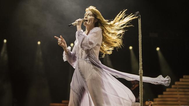 Florence and the Machine performing at Botanic Park on Wednesday night Pictures Simon Cross/ The Advertiser.