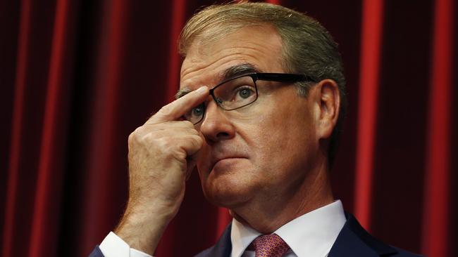 NSW Opposition Leader Michael Daley addressing the crowd at NSW Labor's north coast campaign launch today. Picture: David Swift.