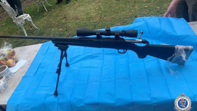 The officers seized three firearms at the home before they arrested and charged the 51-year-old man. Picture: Facebook/NSW Police