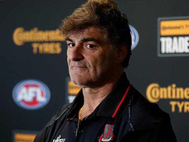 MELBOURNE, AUSTRALIA - OCTOBER 03: Adrian Dodoro, General Manager - List & Recruiting of the Bombers is seen during The 2022 Continental Tyres AFL Trade Period at Marvel Stadium on October 03, 2022 in Melbourne, Australia. (Photo by Michael Willson/AFL Photos via Getty Images)