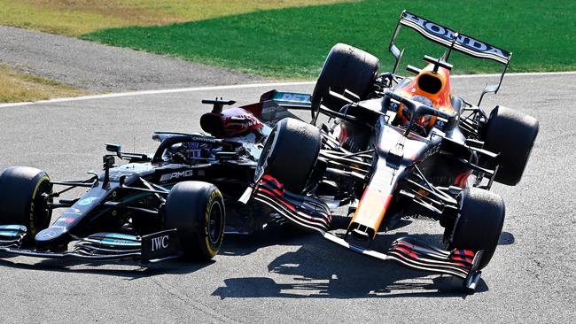 Max Verstappen and Lewis Hamilton