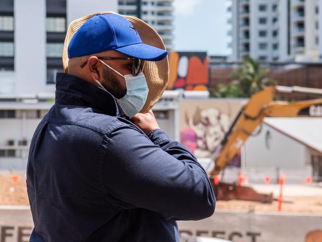 Adelaide truck driver Mohammed Tasleem Dean Tahir, 35, leaving Darwin Local Court after pleading guilty to an aggravated assault for slapping another man at Daly Waters Pub, 276km south of Katherine. Picture: Pema Tamang Pakhrin