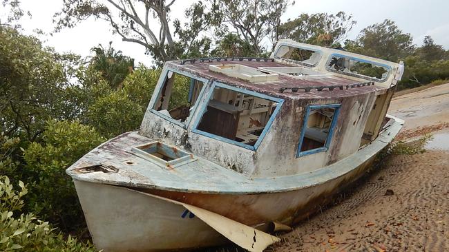 A boat hauled as part of the War on Wrecks program. Picture: QLD Government