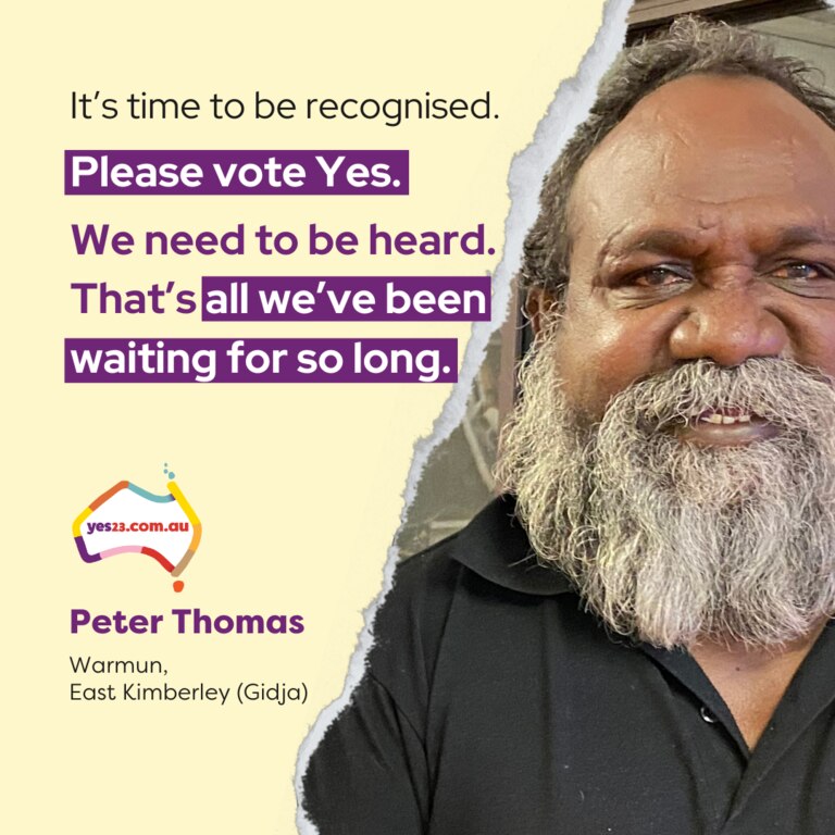 Peter Thomas features in an example of the campaign’s messaging.