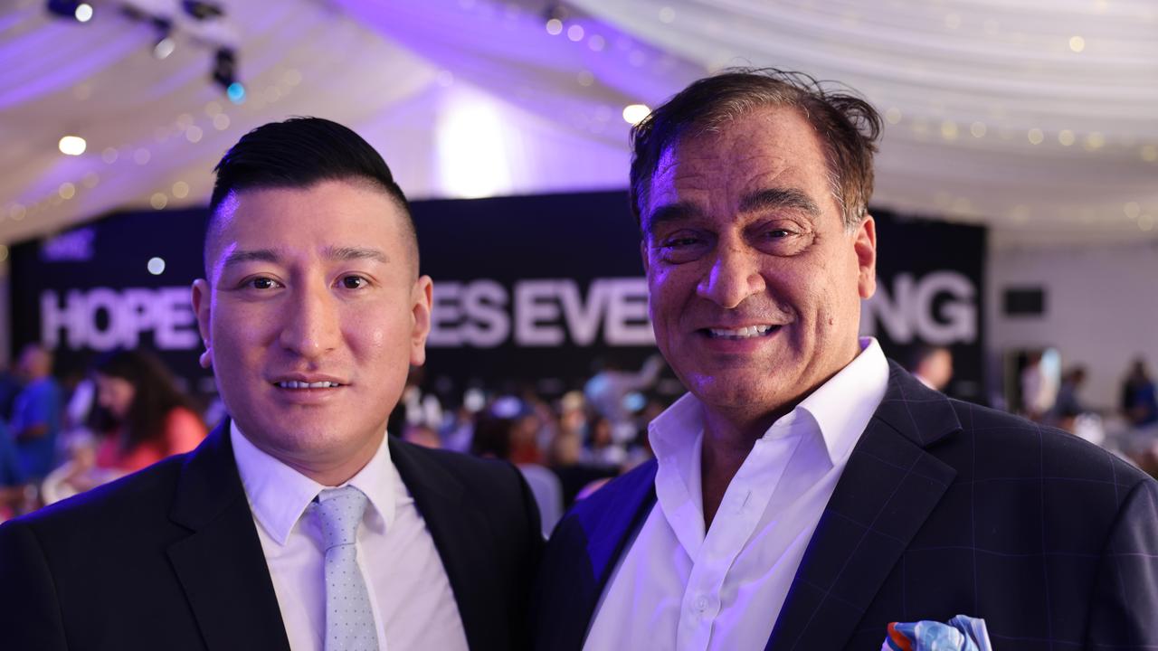 Matthew Youn and Adrian Caruso at The Kollosche Peoples Lunch 2023 for Serving Our People (SOP) at The Star Gold Coast. Picture: Portia Large