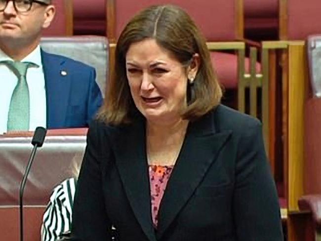 Sarah Henderson was reduced to tears in parliament after being attacked by Labor Senator Murray Watt.
