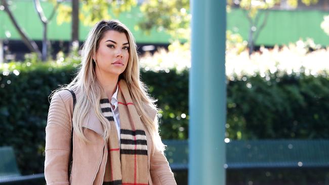 Nateesha Barlin arriving at Gosford Court where she appealed the severity of her jail sentence for concealing a serious indictable offence. (AAP Image/Sue Graham)