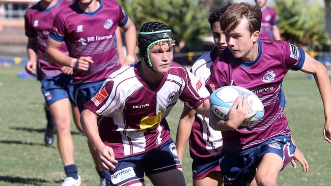 Day two of the King of the Country Rugby Union competition.Final between Toowoomba Bears (maroon) and Noosa Dolphins.Oliver Blades.8 April 2023 Southport Picture by Richard Gosling