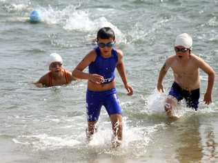 The Bribie Island Triathlon series is a great event for families. . Picture: Vicki Wood/SIN081011jnr3