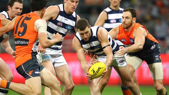 Sam Menegola stepped up for the Cats. Picture: Getty Images<br/>