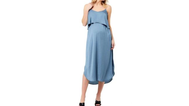 Ripe Maternity Nursing Slip Satin Dress