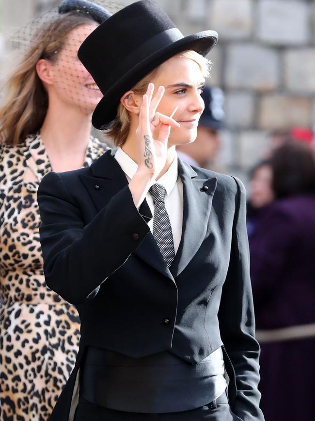 The model wore her bold look confidently as she entered the church. Picture: AFP