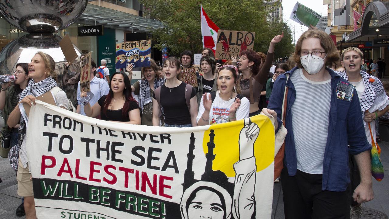 Adelaide pro-Palestine protest rally at Adelaide Uni, North Terrace ...