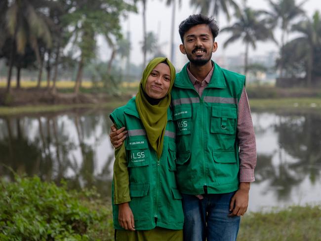 L-R Farhana Akter, 20 and brother Foyez Uddin, 29 from Lal Sabui Society. Picture: Jason Edwards