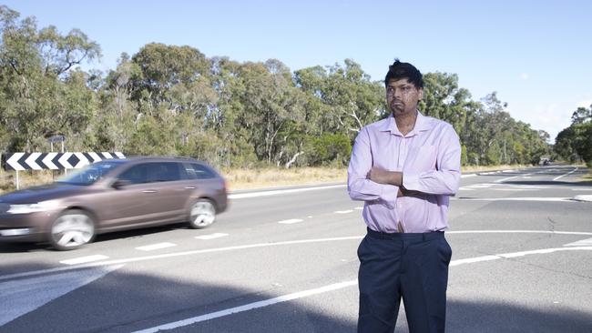 Voyager Point resident Nikhil Autar started an online petition in 2017 calling on the state government to improve road safety at this intersection. Picture: Melvyn Knipe