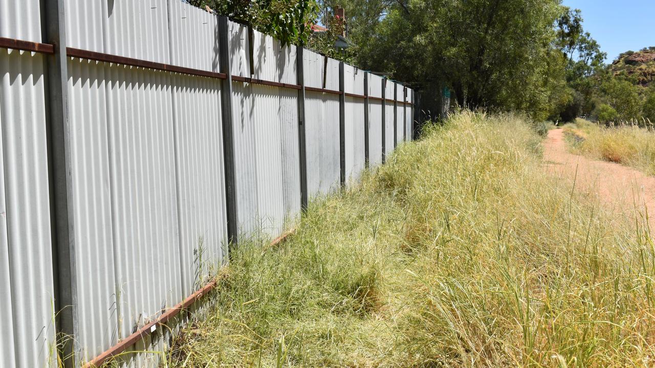 The area near to where the body of an elderly man was discovered in East Side, Alice Springs. Picture: Lee Robinson