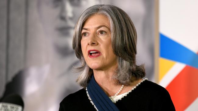 ADELAIDE, AUSTRALIA - NewsWire Photos October 13, 2022: Professor Nicola Spurrier speaking at a press conference in regards to the COVID changes in the SA Health Media Room in Hindmarsh Square. Picture: NCA NewsWire / Naomi Jellicoe