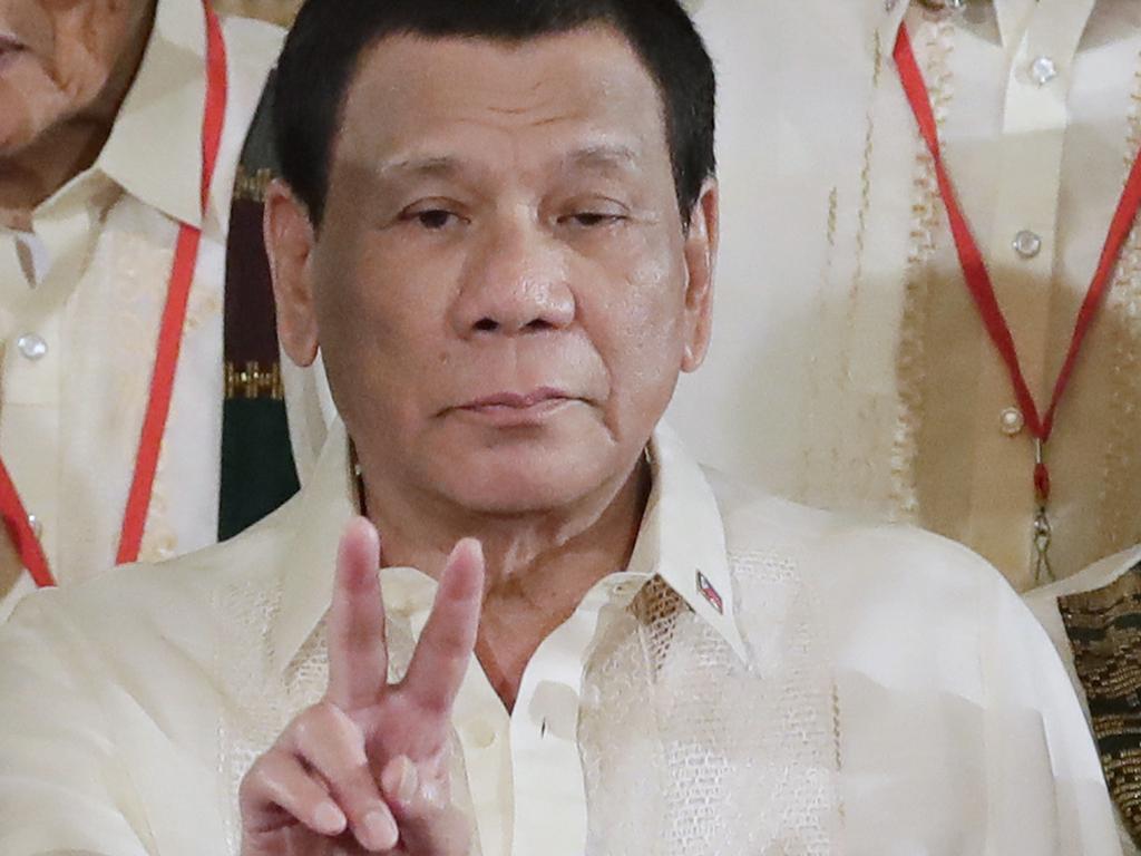 Philippine President Rodrigo Duterte. Picture: AP