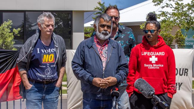 Protesters gather at Riverlea to call on the government to return the remains to the ground and for an independent archaeological assessment of the remains to determine their origins. Picture: Ben Clark