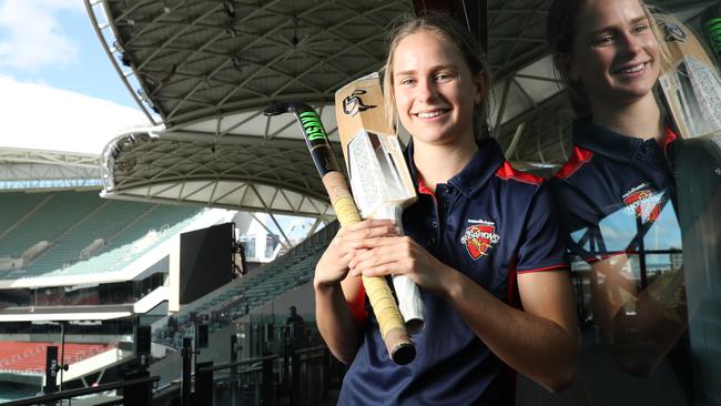 Sturt’s Emma De Broughe was a star with the bat as she led her side to victory. Picture: Tait Schmaal.