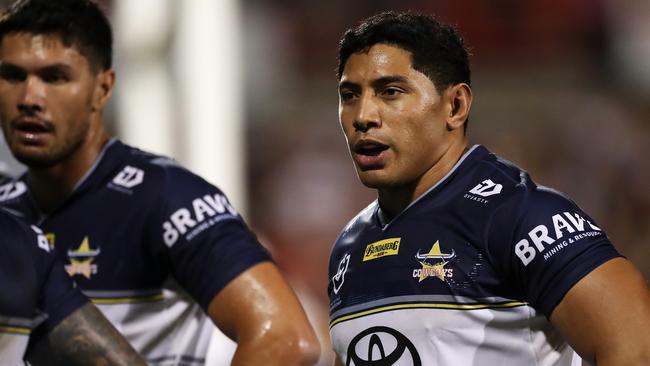 Jason Taumalolo of the Cowboys looks dejected after a try during the round one NRL match between the Penrith Panthers and the North Queensland Cowboys at Panthers Stadium, on March 13, 2021, in Sydney, Australia. (Photo by Mark Kolbe/Getty Images)