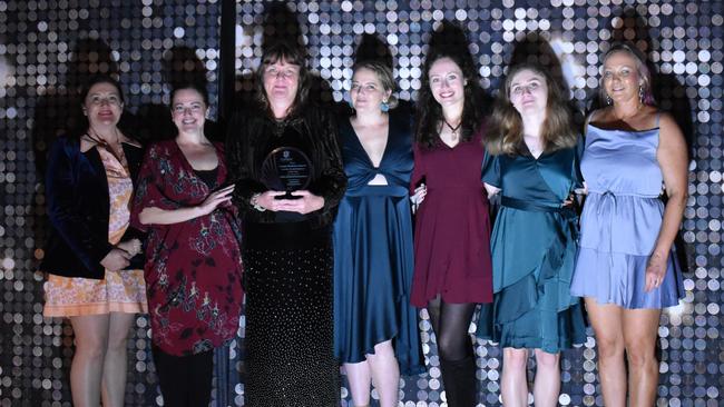 Not-For-Profit Business of the Year award: Jobmatch Employment. Photo: Angela Condon-Smith, Jane Cameron, Lesa Bell, Elizabeth Alchin, Emma Alla, Maddyn Reinke and Heidi Dechnik.