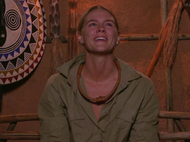 Shayna Jack reacts to learning she's received an OAM. Photo: I'm A Celebrity ... Get Me Out Of Here!